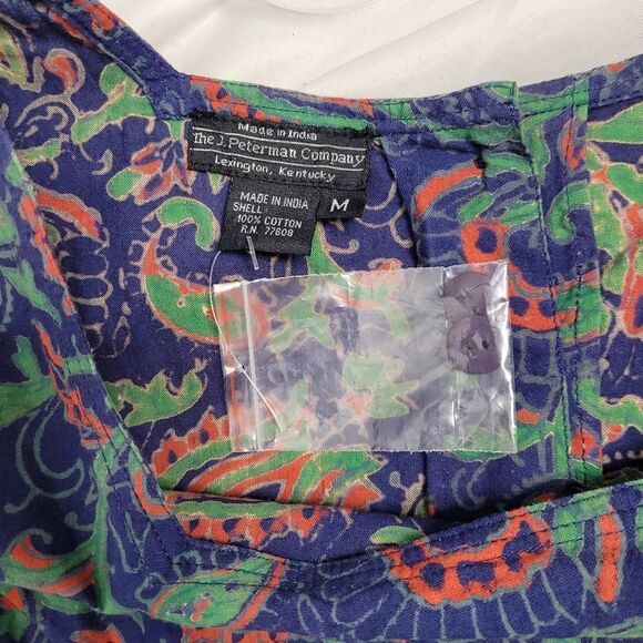 J PETERMAN vintage paisley moody sleeveless button back maxi shift dress M - Picture 6 of 10